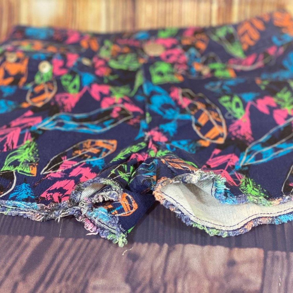 Adorable Neon Feather Printed Shorts